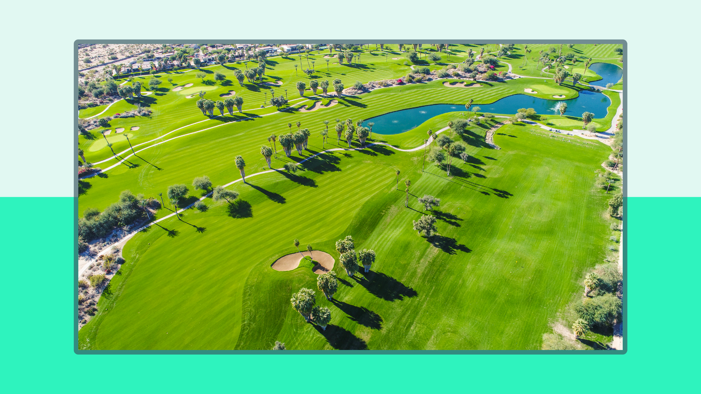 Aerial shot of a golf course